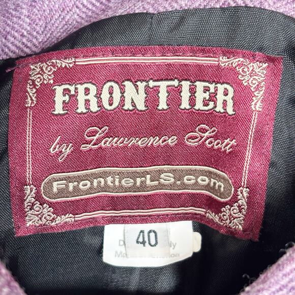 Frontier Lawrence Scott Blazer Size 14 Wool Tweed Western Puff Sleeve Victorian - Picture 11 of 14